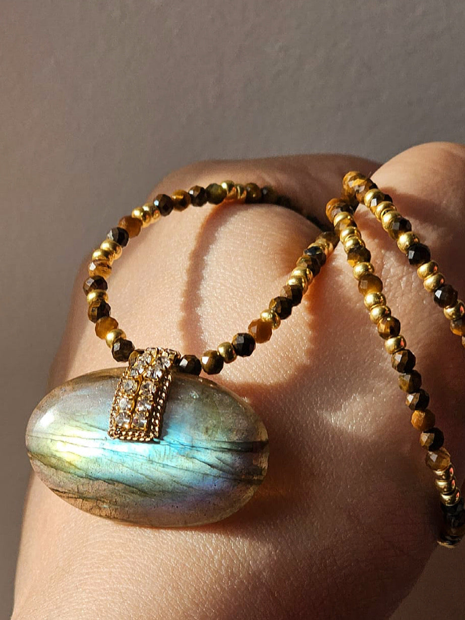 Summer Turquoise - Collier Jadah Labradorite