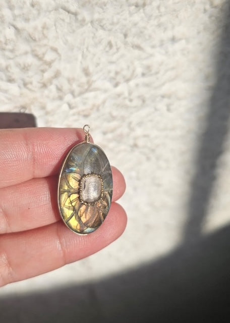 Summer Turquoise - Pendentif Labradorite