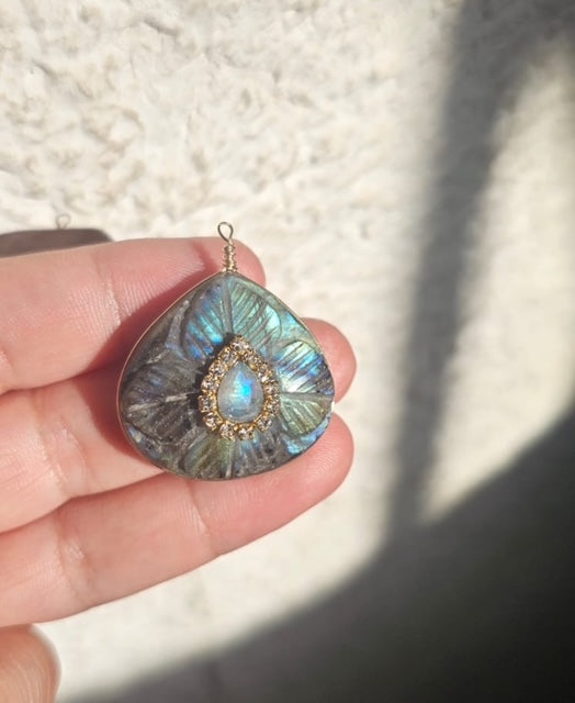 Summer Turquoise - Pendentif Labradorite