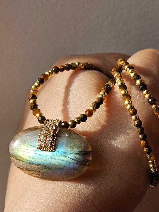 Summer Turquoise - Collier Jadah Labradorite