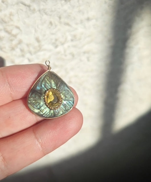 Summer Turquoise - Pendentif Labradorite