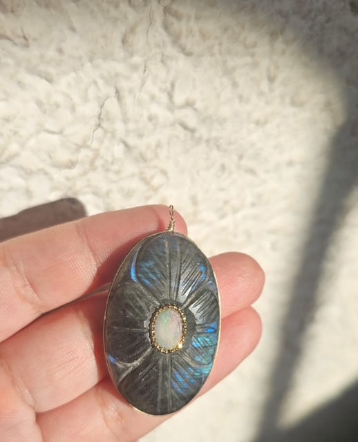 Summer Turquoise - Pendentif Labradorite