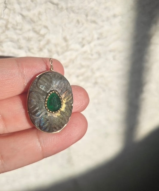 Summer Turquoise - Pendentif Labradorite